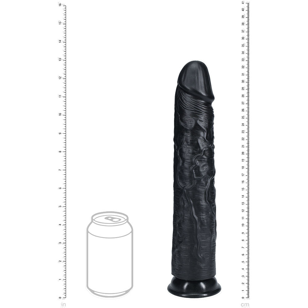 REALROCK 33cm Extra Long Dildo - Black - Black 33 cm (13'') Extra Long Dong Shots Toys