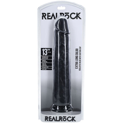 REALROCK 33cm Extra Long Dildo - Black - Black 33 cm (13'') Extra Long Dong Shots Toys