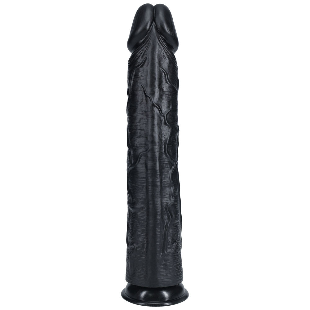 REALROCK 38cm Extra Long Dildo - Black - Black 38 cm (15'') Extra Long Dong Shots Toys