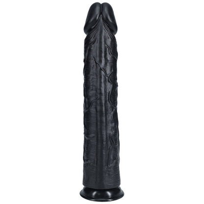 REALROCK 38cm Extra Long Dildo - Black - Black 38 cm (15'') Extra Long Dong Shots Toys