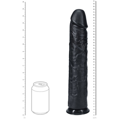 REALROCK 38cm Extra Long Dildo - Black - Black 38 cm (15'') Extra Long Dong Shots Toys