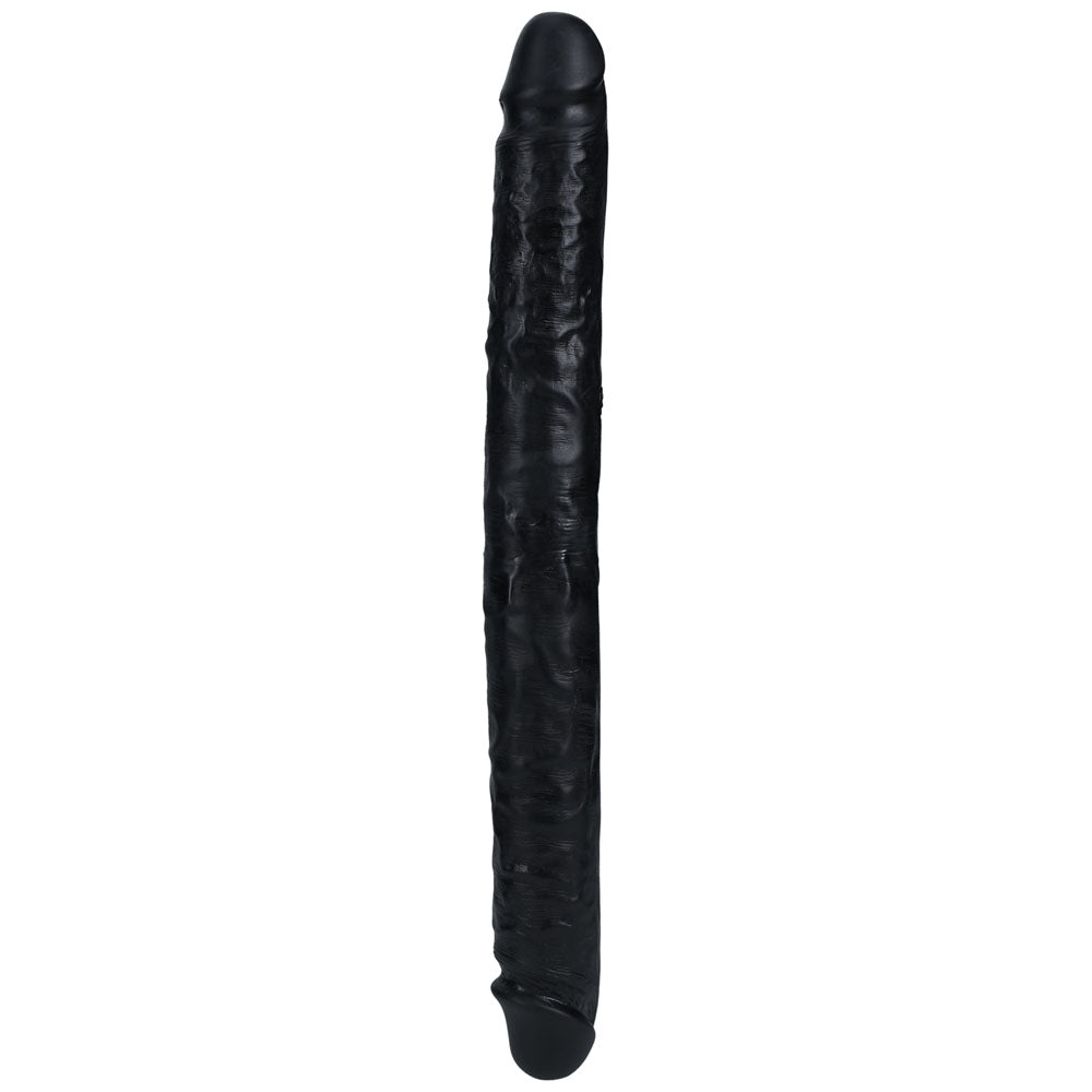 REALROCK 35cm Slim Double Dildo - Black - Black 35 cm (14'') Double Dong Shots Toys