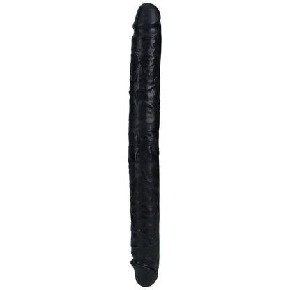 REALROCK 35cm Slim Double Dildo - Black - Black 35 cm (14'') Double Dong Shots Toys
