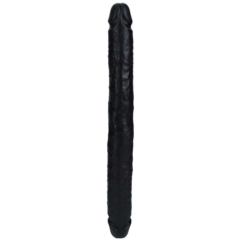 REALROCK 35cm Slim Double Dildo - Black - Black 35 cm (14'') Double Dong Shots Toys
