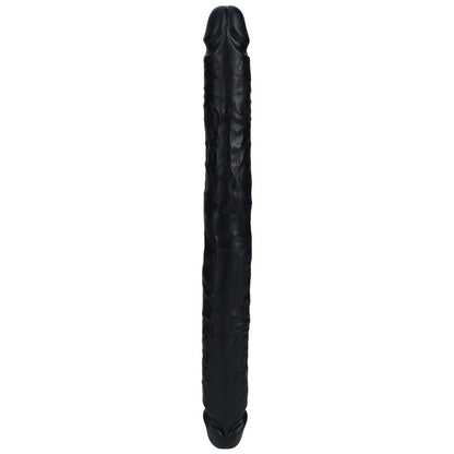 REALROCK 35cm Slim Double Dildo - Black - Black 35 cm (14'') Double Dong Shots Toys