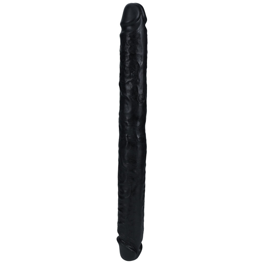 REALROCK 35cm Slim Double Dildo - Black - Black 35 cm (14'') Double Dong Shots Toys