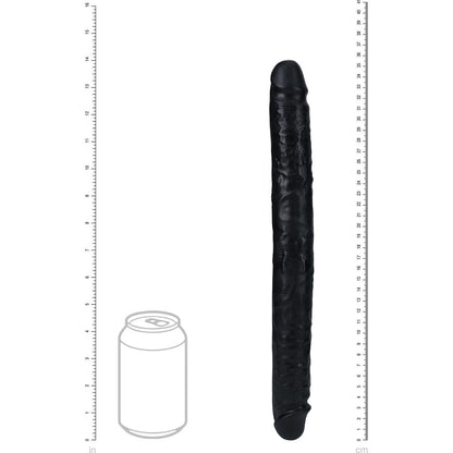 REALROCK 35cm Slim Double Dildo - Black - Black 35 cm (14'') Double Dong Shots Toys