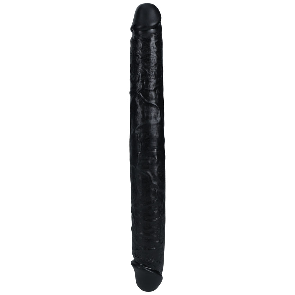 REALROCK 35cm Thick Double Dildo - Black - Black 35 cm (14'') Thick Double Dong Shots Toys