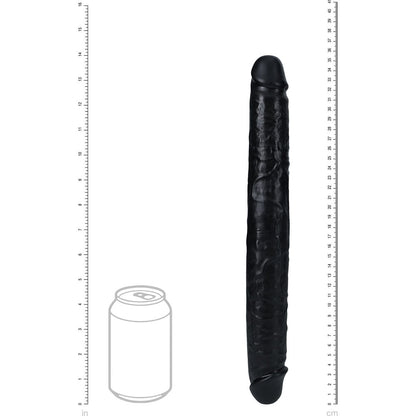 REALROCK 35cm Thick Double Dildo - Black - Black 35 cm (14'') Thick Double Dong Shots Toys