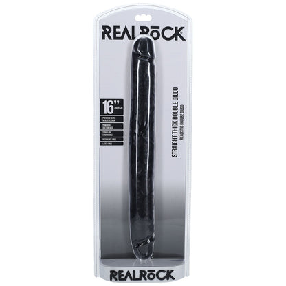 REALROCK 40cm Thick Double Dildo - Black - Black 40 cm (16'') Thick Double Dong Shots Toys