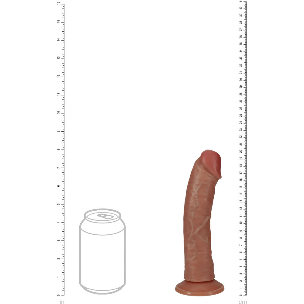 REALROCK 20cm Vibrating Cock - Tan - Tan 20.3 cm (8'') USB Rechargeable Vibrating Dong realrock