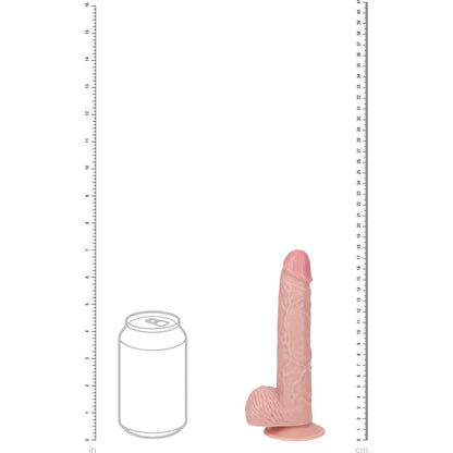 REALROCK 18cm Vibrating Cock + Balls - Flesh - Flesh 17.8 cm (7'') USB Rechargeable Vibrating Dong Realrock