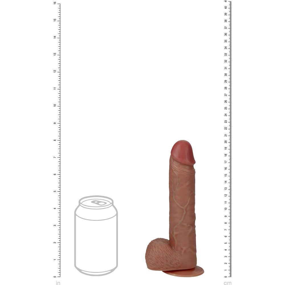 REALROCK 20cm Vibrating + Rotating Cock + Balls - Flesh - Flesh 20.3 cm (8'') USB Rechargeable Vibrating and Rotating Dong realrock