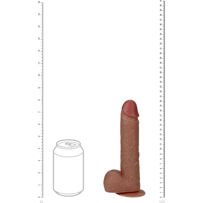 REALROCK 20cm Vibrating + Rotating Cock + Balls - Flesh - Flesh 20.3 cm (8'') USB Rechargeable Vibrating and Rotating Dong realrock
