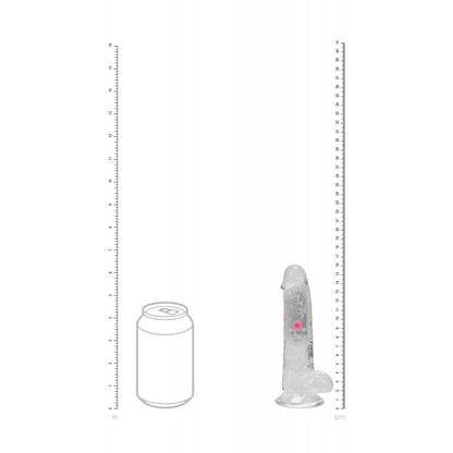 REALROCK 6'' with Balls Wireless Rechargeable LED Vibrating Dong - Clear with LED 16.2 cm USB Rechargeable Vibrating Dong with Remote Shots Toys