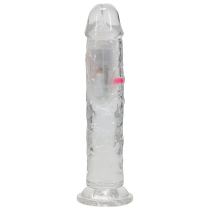 REALROCK 7'' No Balls Wireless Rechargeable LED Vibrating Dong - Clear with LED 20 cm USB Rechargeable Vibrating Dong with Remote Shots Toys