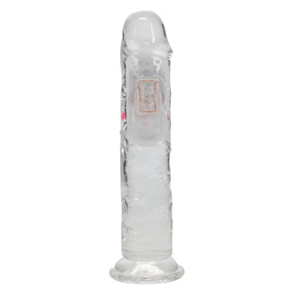 REALROCK 7'' No Balls Wireless Rechargeable LED Vibrating Dong - Clear with LED 20 cm USB Rechargeable Vibrating Dong with Remote Shots Toys