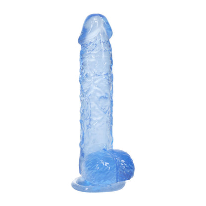 REALROCK 5'' Crystal Clear Dildo with Balls - Blue - Clear Blue 14.7 cm Dong Shots Toys
