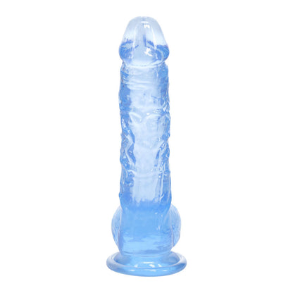 REALROCK 5'' Crystal Clear Dildo with Balls - Blue - Clear Blue 14.7 cm Dong Shots Toys