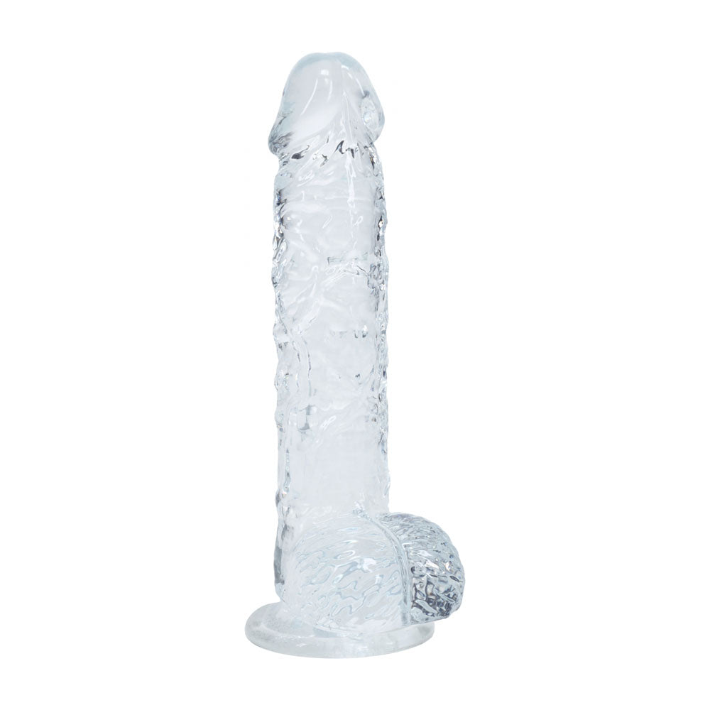 REALROCK 5'' Crystal Clear Dildo with Balls - Clear - Clear 14.7 cm Dong Shots Toys