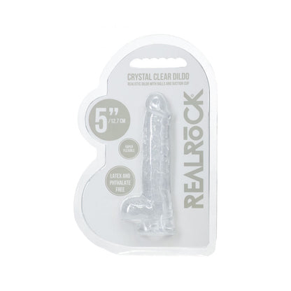 REALROCK 5'' Crystal Clear Dildo with Balls - Clear - Clear 14.7 cm Dong Shots Toys