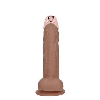 REALROCK Metal Head 6'' Rechargeable Dildo - Tan - Tan 16.2 cm USB Rechargeable Vibrating Dildo with Metal Head and Wireless Remote Shots Toys