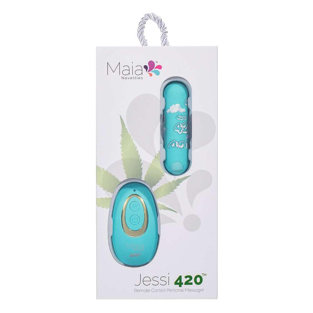 Maia JESSI 420 Remote - Sky Blue 7.6 cm USB Rechargeable Bullet with Wireless Remote Maia Toys
