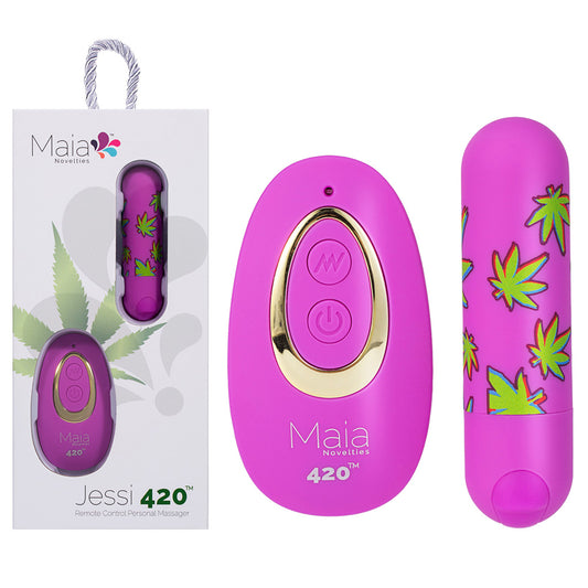 Maia JESSI 420 Remote - Purple 7.6 cm USB Rechargeable Bullet with Wireless Remote Purple - Club X