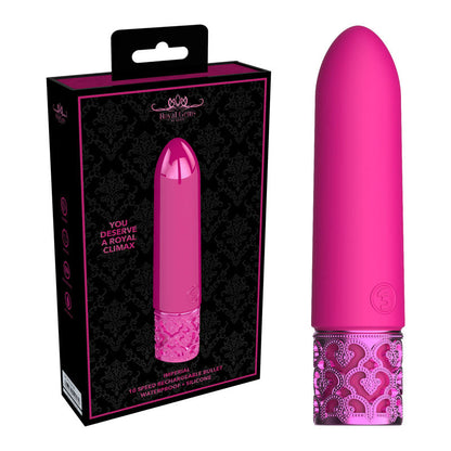 ROYAL GEMS Imperial - Silicone Rechargeable Bullet - Pink 10 cm USB Rechargeable Bullet Shots Toys