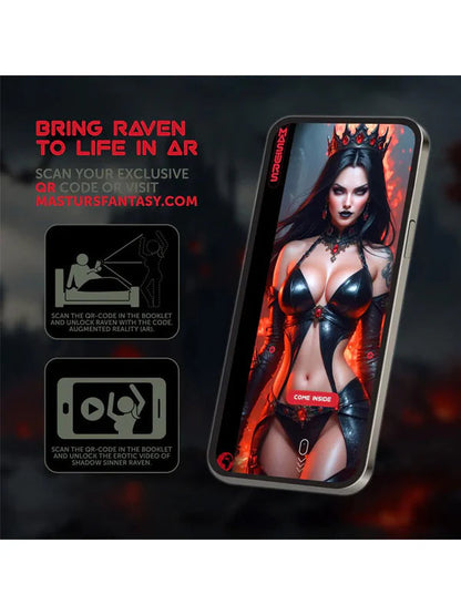 MASTURS Raven - USB Rechargeable Vibrating and Sucking Auto Stroker with Augmented Reality Shots Toys