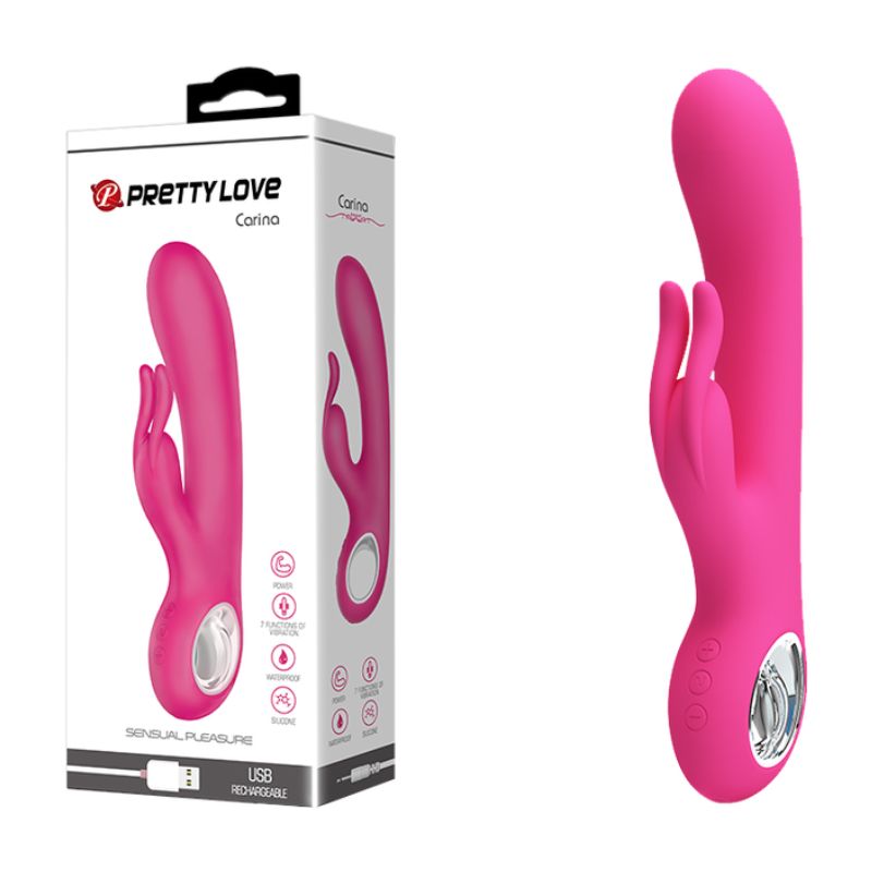 Rechargeable Carina Rabbit Vibrator - Pink  - Club X