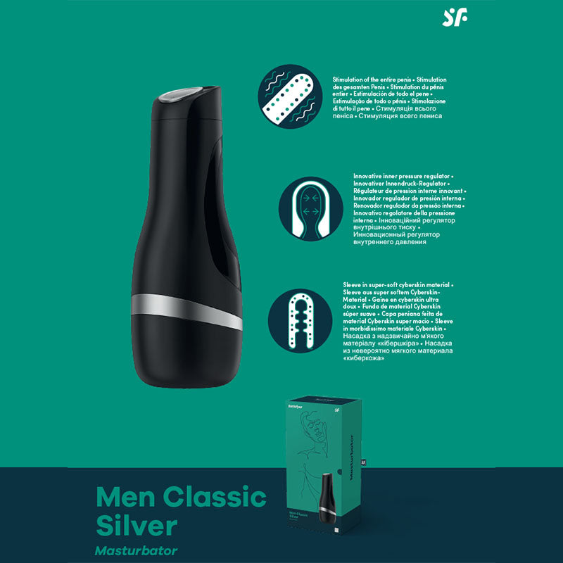 Satisfyer Men Classic - Black/Silver Stroker Satisfyer