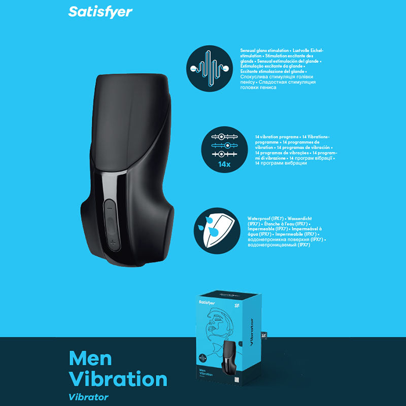Satisfyer Men Vibration - Black USB Rechargeable Masturbator Satisfyer