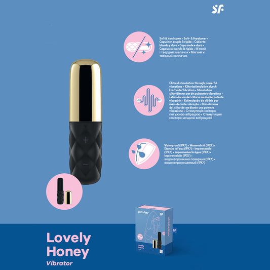 Satisfyer Mini Sparking Darling - Gold/Black USB Rechargeable Mini Vibrator Gold - ClubX