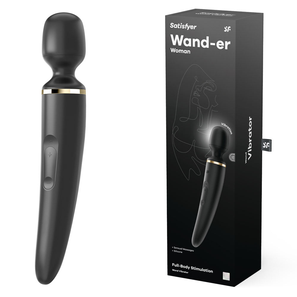 Satisfyer Wand-er Woman - Black USB Rechargeable Massager Wand Satisfyer