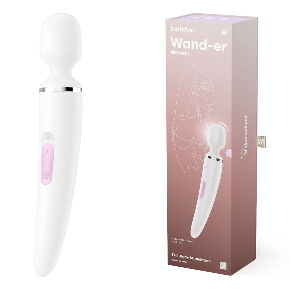 Satisfyer Wand-er Woman - White USB Rechargeable Massager Wand Satisfyer