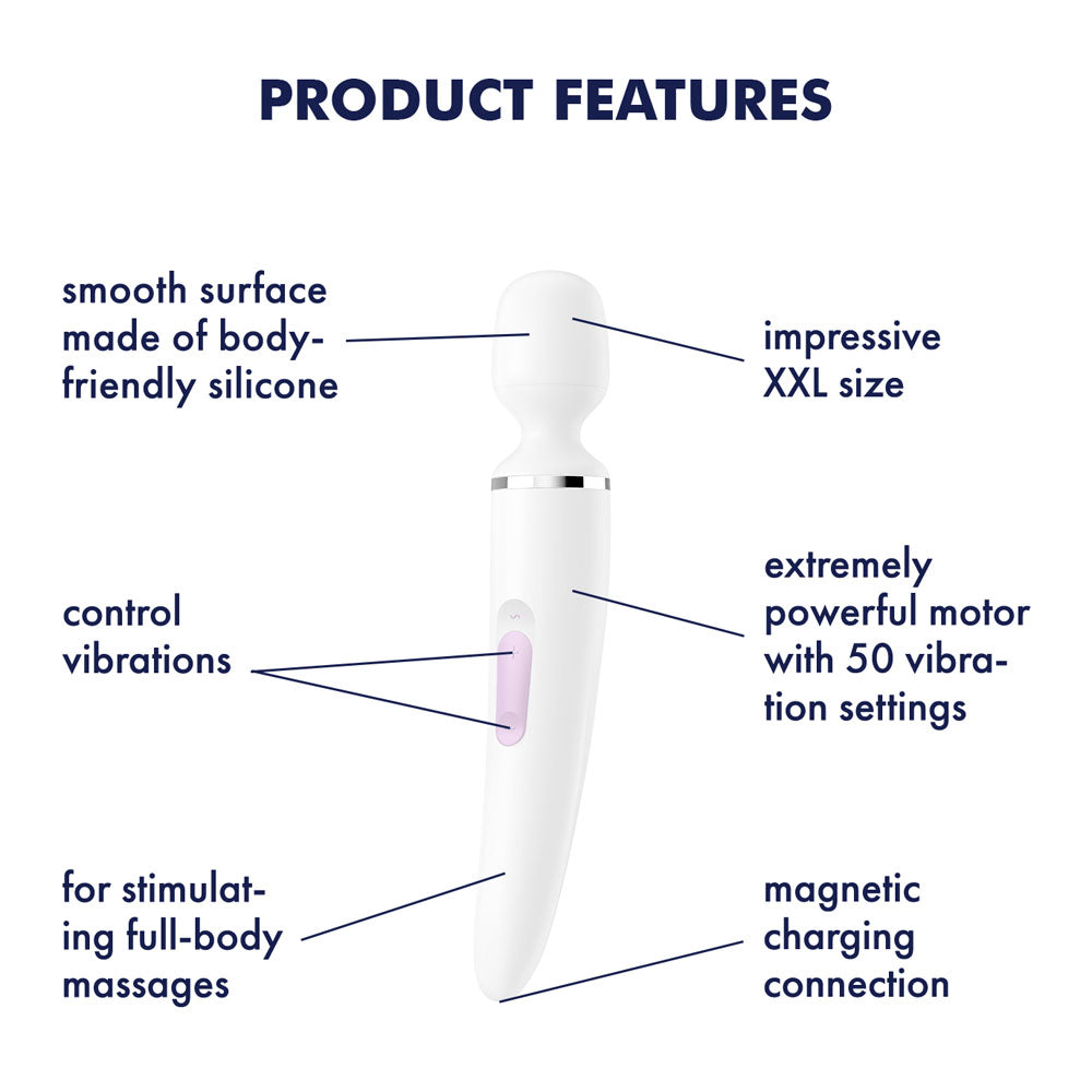 Satisfyer Wand-er Woman - White USB Rechargeable Massager Wand Satisfyer