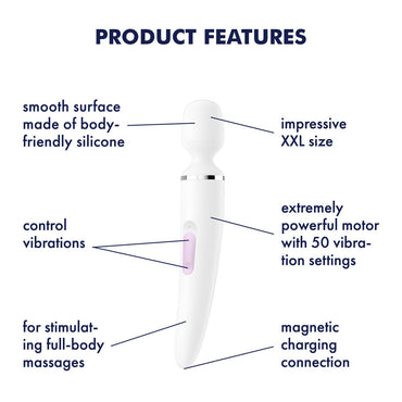 Satisfyer Wand-er Woman - White USB Rechargeable Massager Wand Satisfyer
