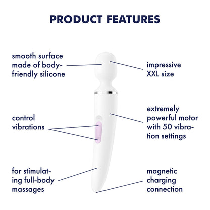Satisfyer Wand-er Woman - White USB Rechargeable Massager Wand Satisfyer