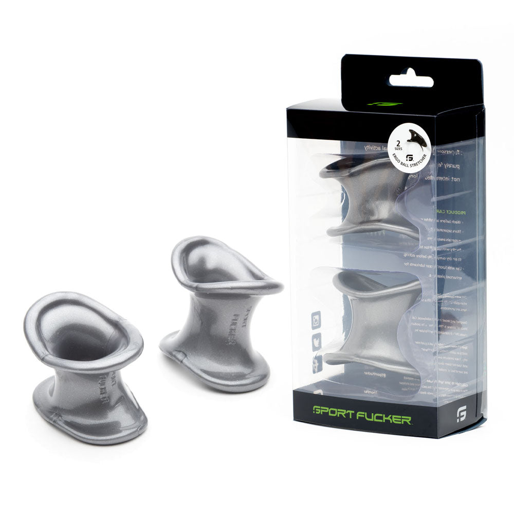 Sport Fucker Ergonomic Ball Stretcher Kit - Grey Ball Stretchers - Set of 2 Sizes Grey - Club X