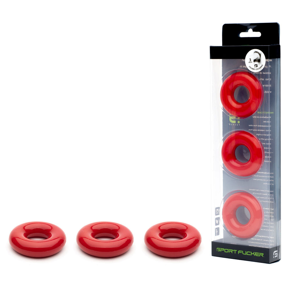 Sport Fucker Rubber Cockring - Red Cock Ring Sport Fucker