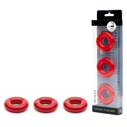 Sport Fucker Rubber Cockring - Red Cock Ring Sport Fucker