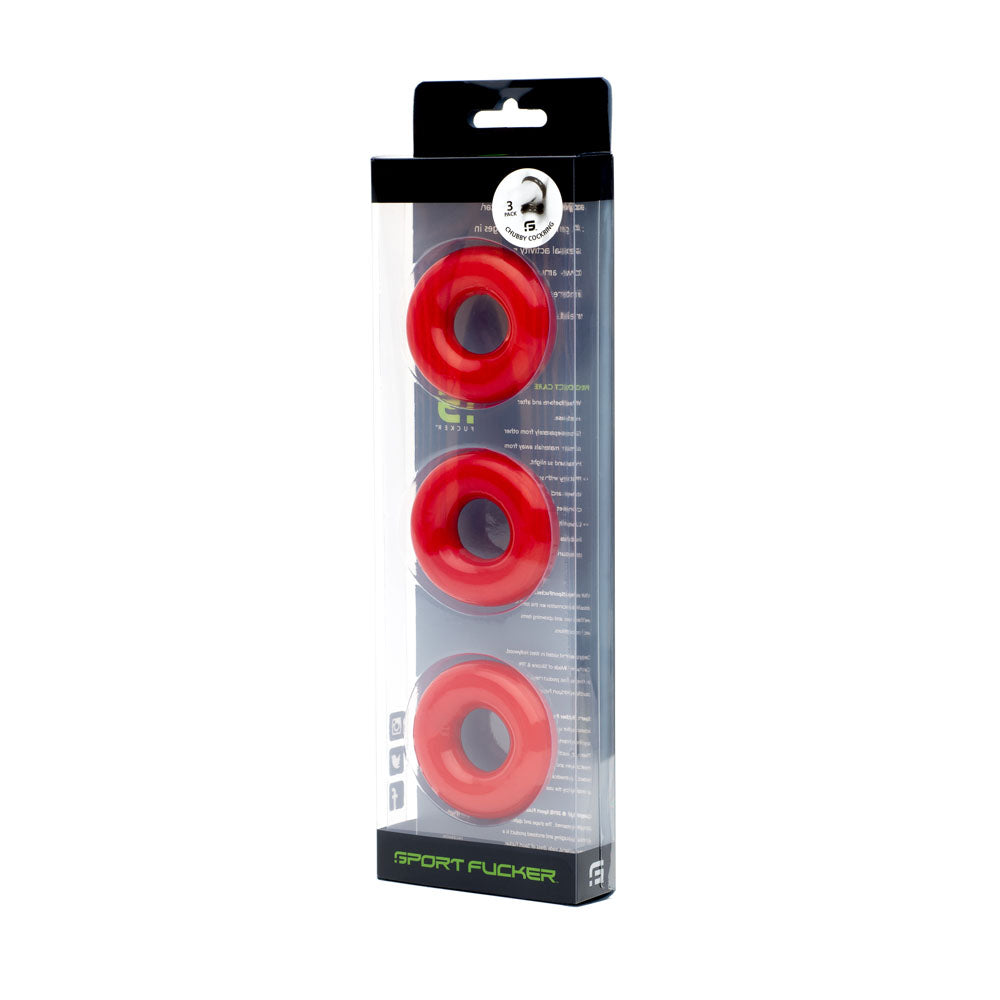 Sport Fucker Rubber Cockring - Red Cock Ring Sport Fucker