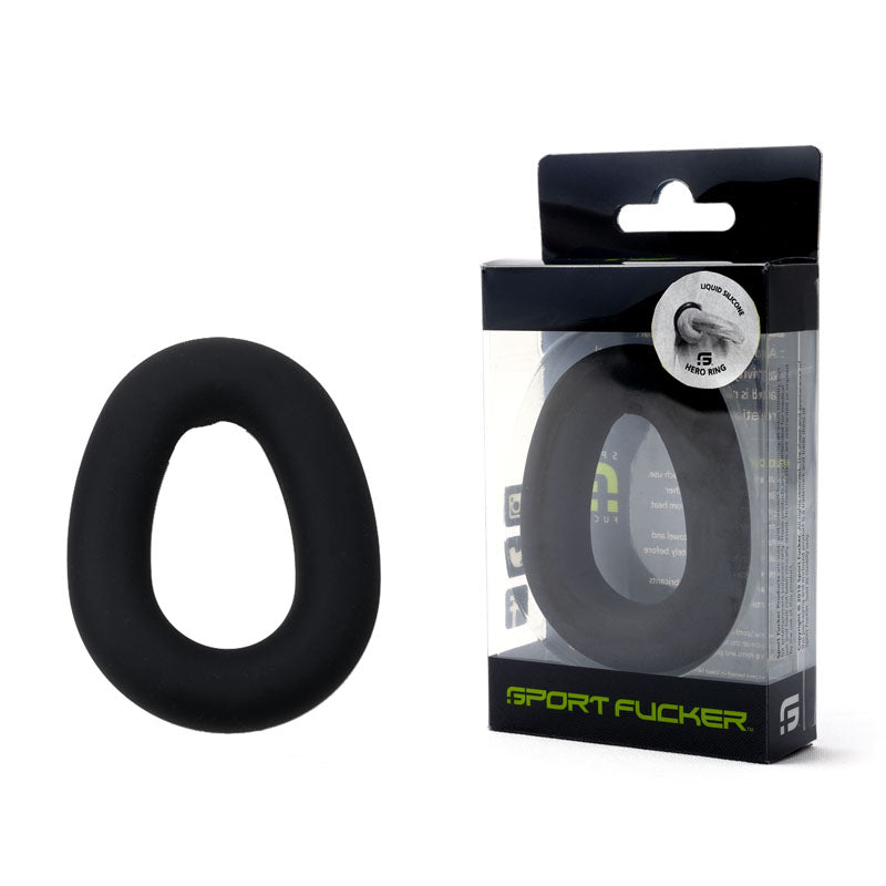 Sport Fucker Hero Ring - Black - Black Cock Ring Black - Club X