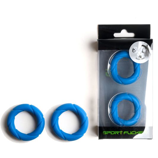 Sport Fucker Ready Rings - Blue Cock Rings - 2 Pack Blue - Club X