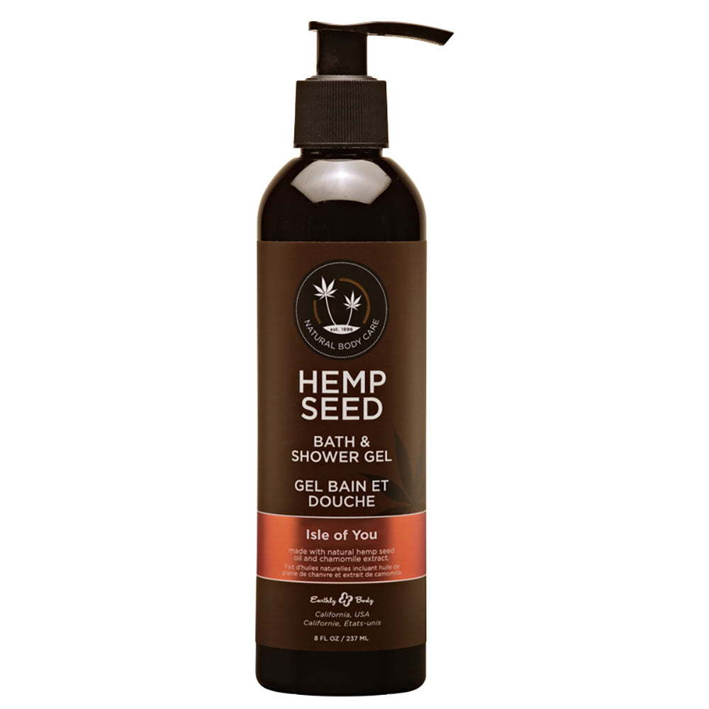 Hemp Seed Bath & Shower Gel - Isle Of You - Isle Of You (Coconut Water, Citrus & Vanilla) Scented - 237 ml Bottle Earthly Body