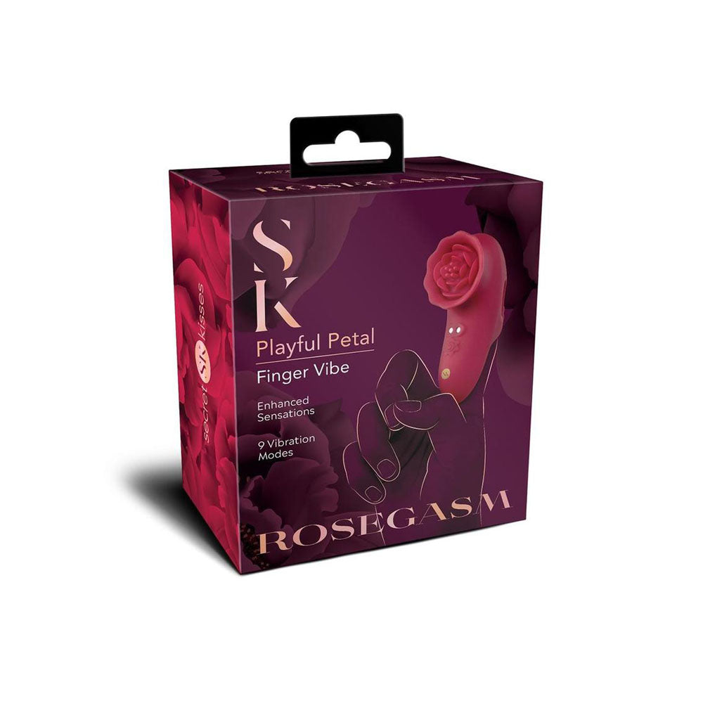 Secret Kisses ROSEGASM PLAYFUL PETAL - Red USB Rechargeable Finger Stimulator Xgen Products