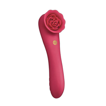 Secret Kisses ROSEGASM ROSE QUAKE - Red 18.8 cm USB Rechargeable Dual Ended Tapping Vibrator Xgen Products