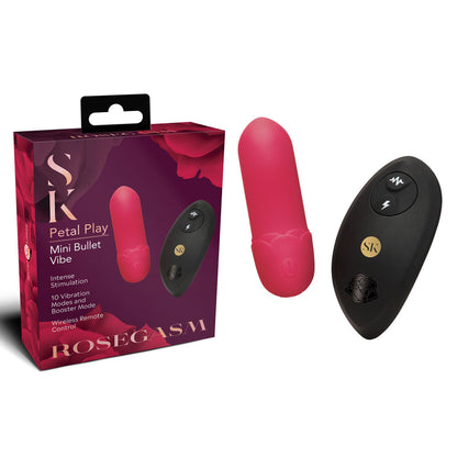 Secret Kisses ROSEGASM Petal Play Mini Bullet Vibe - Red 7.5 cm USB Rechargeable Bullet with Wireless Remote XGEN Products