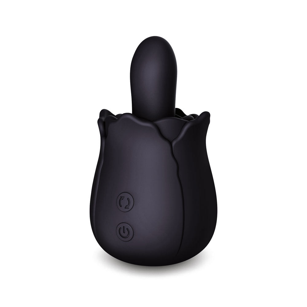 Skins Rose Buddies - The Bums N Roses - Black USB Rechargeable Anal Rimming Stimulator Creative Conceptions